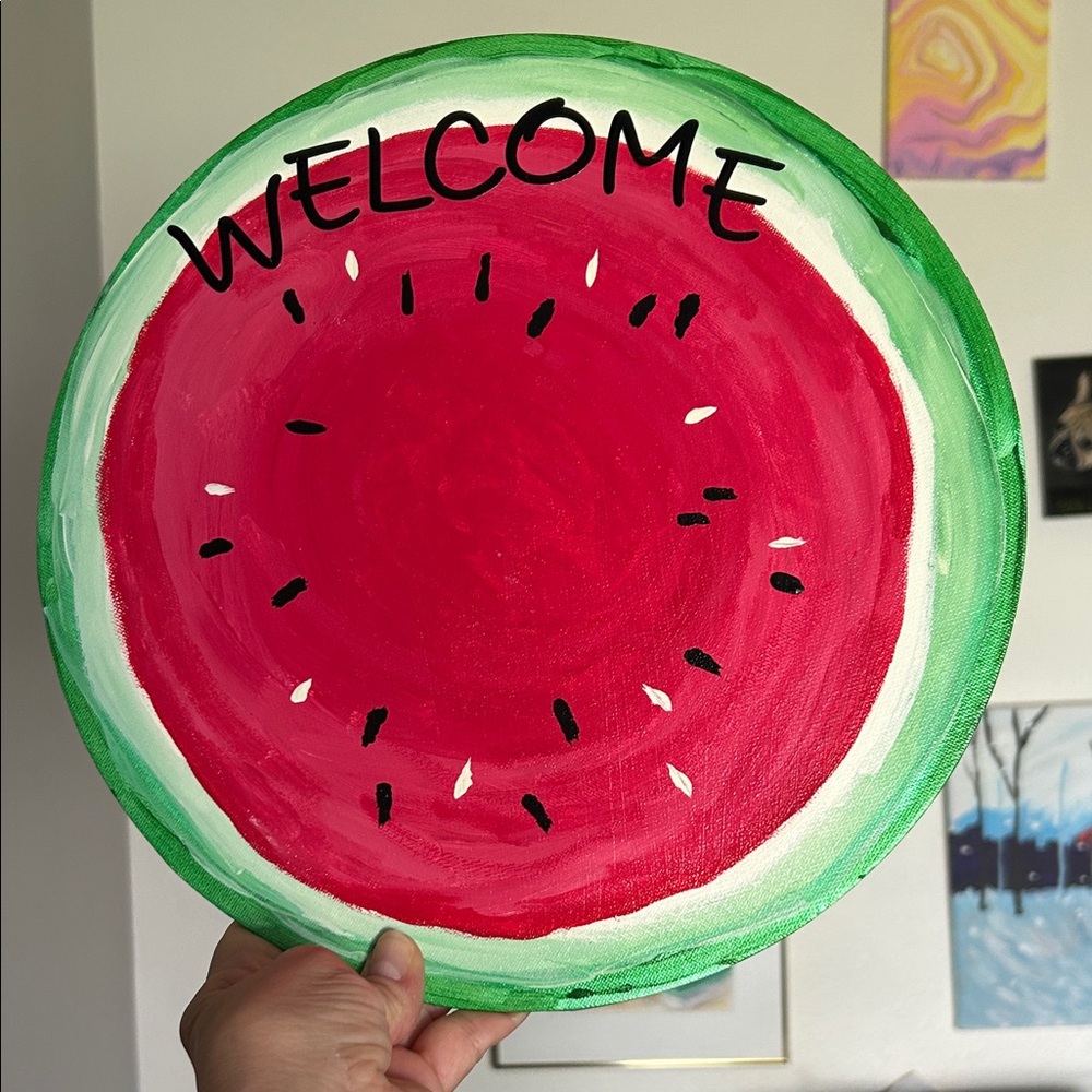10/$30 Watermelon Welcome Decorative sign NEW front door sign art handmade